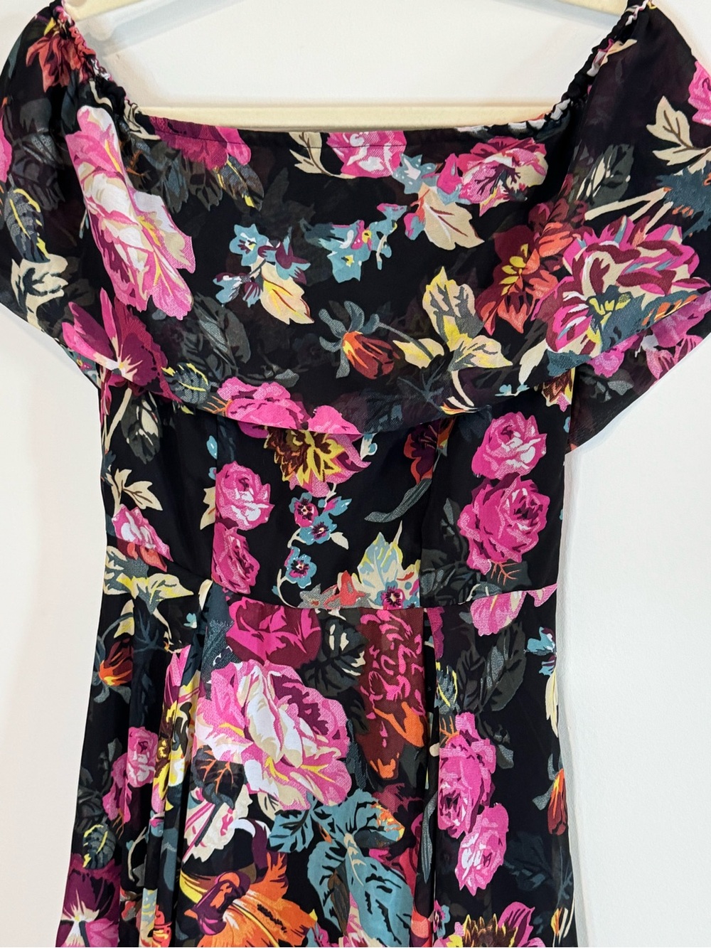 ASOS Women’s Floral Off the Shoulder Midi Dress Size 4 - Picture 2 of 9
